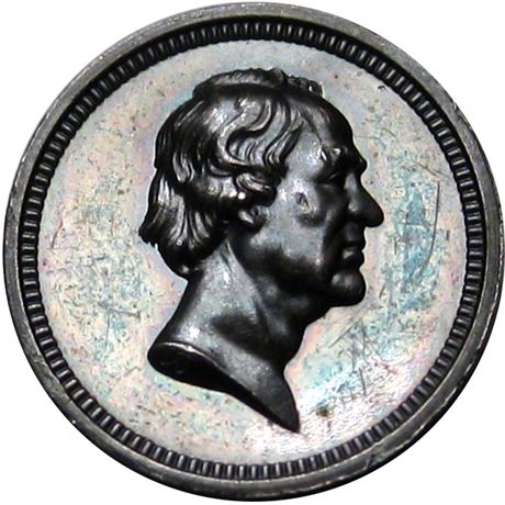 655  -  AJOHN 1866-6 Silver Mule  Raw MS63 Andrew Johnson Political token