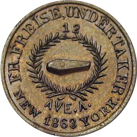 251  -  NY630 Z-1a R2 Raw AU+  New York Civil War token