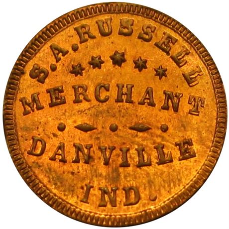 163  -  IN230C-2a R9 NGC MS65 RD Danville Indiana Civil War token