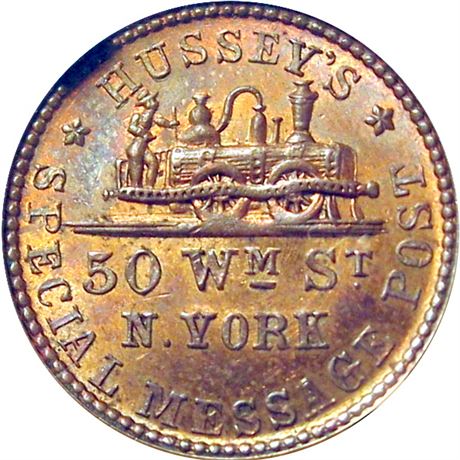 255  -  NY630AK-2a R3 NGC MS64 BN Steam Locomotive New York Civil War token