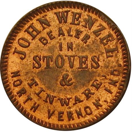182  -  IN715A-1a R7 Raw MS64  Indiana Civil War token