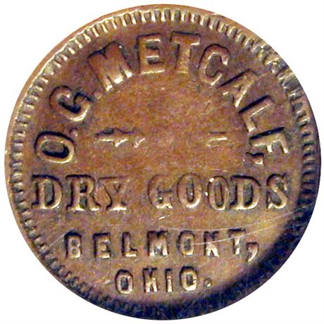 287  -  OH 70A-1a R8 NGC VF20 BN Belmont Ohio Civil War token