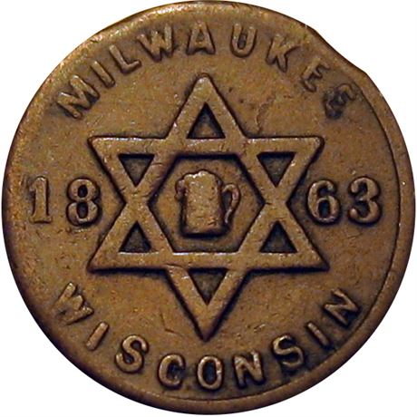 247  -  WI510 B-1a R5 Raw VF Milwaukee Wisconsin Civil War token