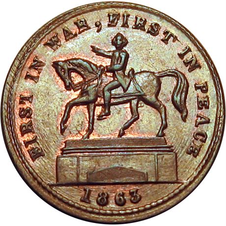 53  -  177/271 a R4 NGC MS65 BN George Washington Patriotic Civil War token