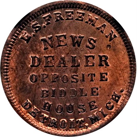 146  -  MI225AC-3a R7 NGC MS65 RB Detroit Michigan Civil War token
