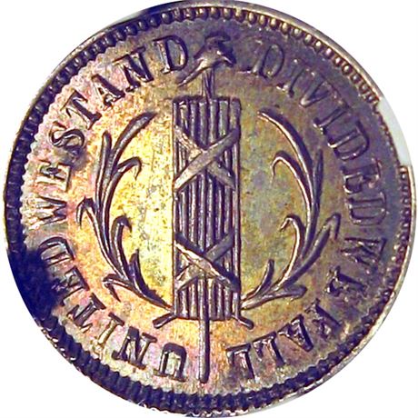50  -  167/435 f R8 NGC MS63 Silver Patriotic Civil War token