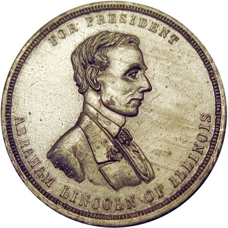 480  -  AL 1860-20 CU  Raw UNC Details Abraham Lincoln Political Campaign token