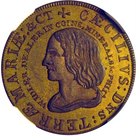 446  -  MILLER PA 228  NGC MS66 Idler Coin Dealer Philadelphia PA Merchant token