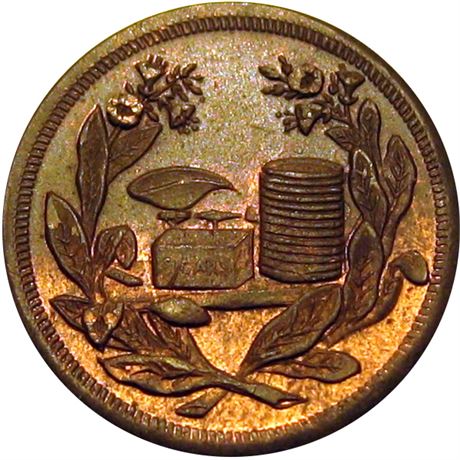 216  -  PA 13E-4a R3 Raw MS64 Allegheny City Pennsylvania Civil War token