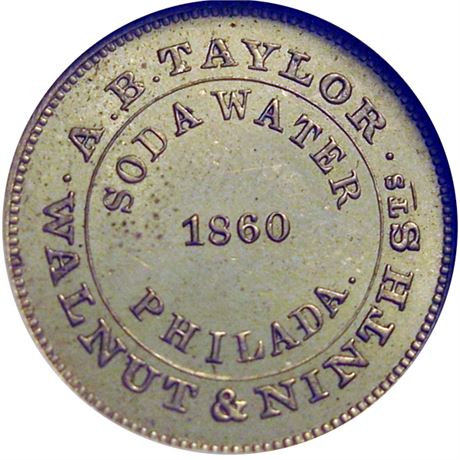 460  -  MILLER PA 504  NGC MS62 1860 Soda Water Philadelphia PA Merchant token