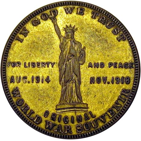 518  -  HK-900 R3 Raw AU+ 1918 World War Peace So-Called Dollar