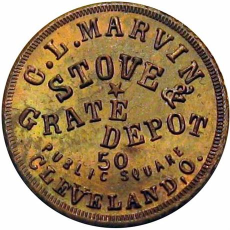 192  -  OH175K-2a R10 Raw UNC Details Cleveland Ohio Civil War token