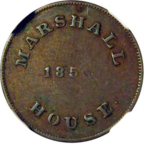 471  -  RULAU VA 103  NGC XF45 BN 1859 Marshall House Richmond VA Merchant token