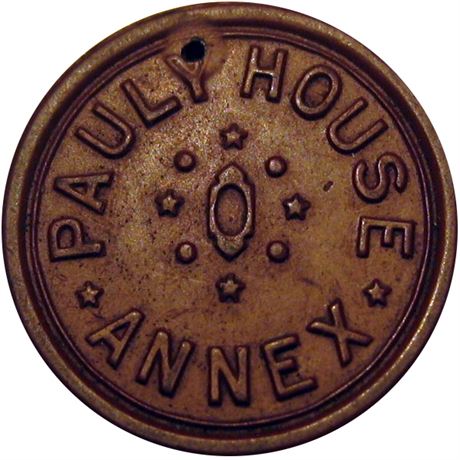 540  -  Pauly House Annex  Raw EF Details Burlington Iowa Hard Rubber token