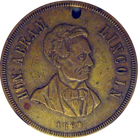 481  -  AL 1860-33 CU  NGC XF40 BN Abraham Lincoln Political Campaign token