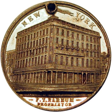 415  -  MILLER NY   59  Raw AU Details P. R. Barnum New York Merchant token