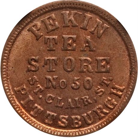 240  -  PA765N-11a R9 NGC MS64 RD Pittsburgh Pennsylvania Civil War token