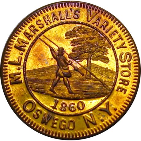 425  -  MILLER NY 1009  NGC MS64 Fly Fishing Coin Dealer New York Merchant token