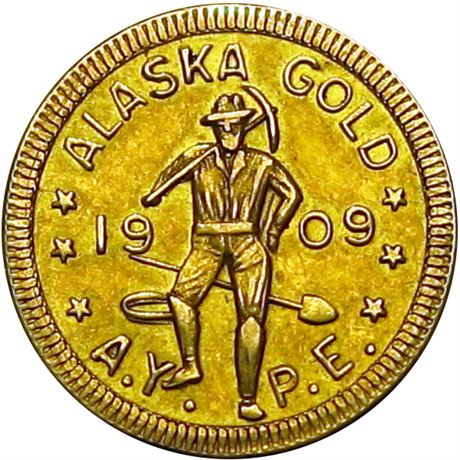 504  -  HK-360 R5 Raw AU+ Gold Alaska Yukon So-Called Dollar