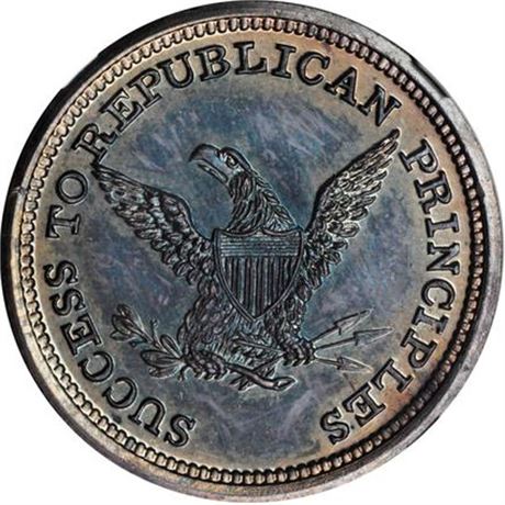 487  -  AL 1860-59 Silver  NGC MS65 PL Silver Lincoln Political Campaign token