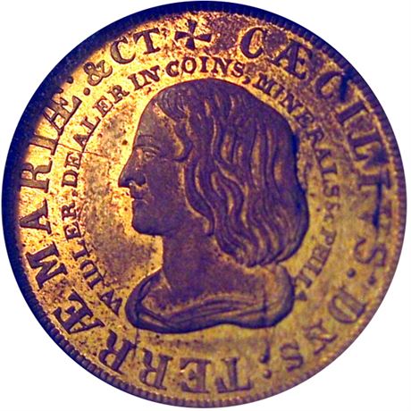 447  -  MILLER PA 228G  NGC MS63 Coin Dealer Philadelphia PA Merchant token