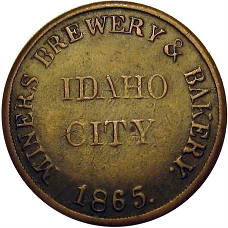 107  -  ID350A-1a R7 NGC XF40 BN Idaho City Idaho Civil War token