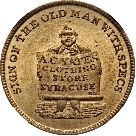 426  -  MILLER NY 1028  NGC MS66 Man with Specs Syracuse New York Merchant token