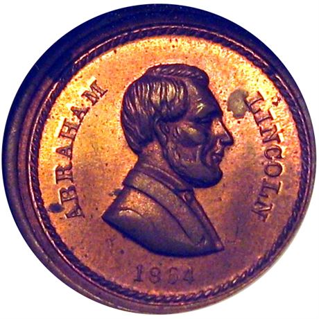 28  -   96/129 a R9 NGC MS64 RB Abraham Lincoln Patriotic Civil War token