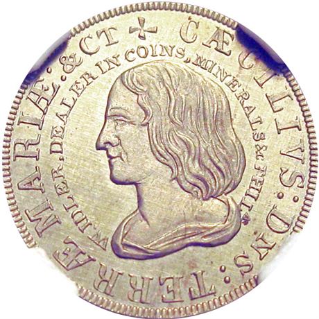 445  -  MILLER PA 216  NGC MS66 Idler Coin Dealer Philadelphia PA Merchant token
