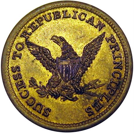 486  -  AL 1860-59 BR  Raw MS63 Lincoln anti Slavery Political Campaign token