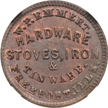 111  -  IL320D-2a R8 NGC MS64 BN Freeport Illinois Civil War token