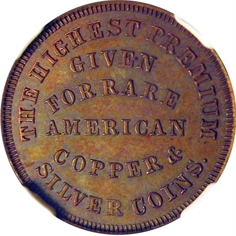 437  -  MILLER PA 101  NGC MS62 BN Cogan Coins Philadelphia PA Merchant token