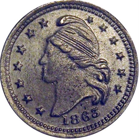 7  -   26/418 g R9 NGC MS63 Choice Lead Patriotic Civil War token