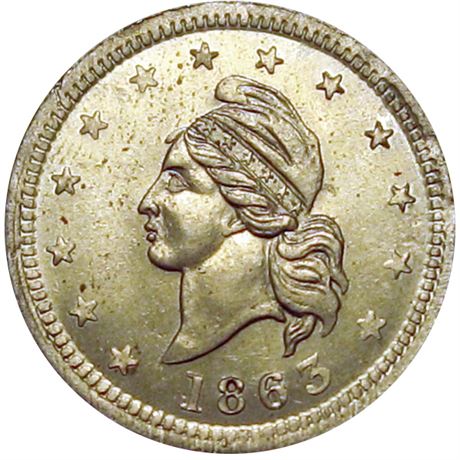 5  -   15/319 j R6 NGC MS64 German Silver Patriotic Civil War token