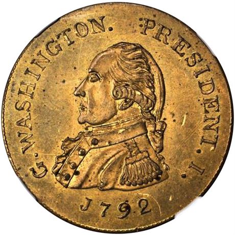 444  -  MILLER PA 212  NGC MS63 Idler Washington Philadelphia PA Merchant token