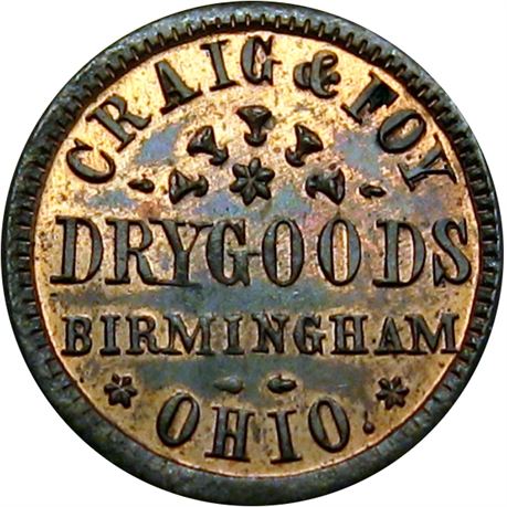 266  -  OH079A-2a R5 Raw MS64 Birmingham Ohio Civil War token