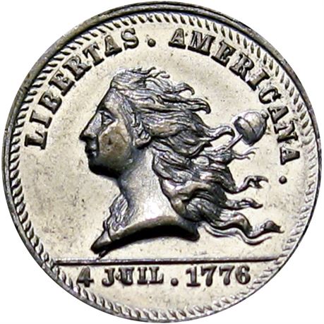 880  -  MILLER PA 403  Raw MS61 Libertas Americana Philadelphia Merchant token