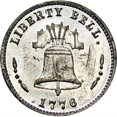 822  -  MILLER PA 169  Raw MS61 1876 Philadelphia Pennsylvania Merchant token