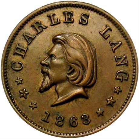 220  -  MA970A-1a R4 Raw AU Worcester Massachusetts Civil War token
