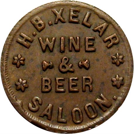 215  -  KY640C-3a R3 Raw EF+ Saloon Newport Kentucky Civil War token