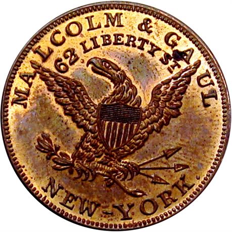 647  -  MILLER NY  515  Raw MS62 New York City Merchant token