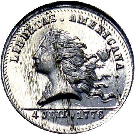 823  -  MILLER PA 173  Raw MS62 Libertas Americana Philadelphia Merchant token