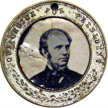 949  -  HS 1868-22a Ferrotype  Raw AU Horatio Seymour Political Campaign token