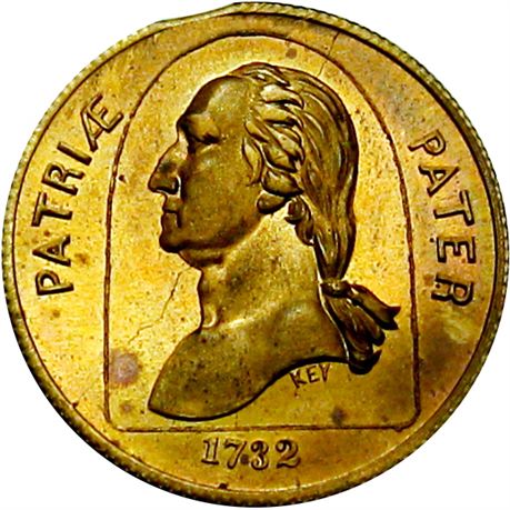 758  -  MILLER NY  973  Raw MS63 George Washington New York City Merchant token
