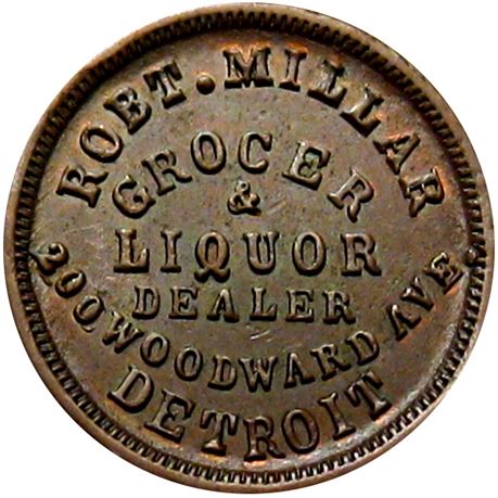 231  -  MI225AZ-1a R4 Raw AU+ Detroit Michigan Civil War token