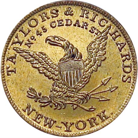 731  -  MILLER NY  891A  Raw MS64 New York City Merchant token