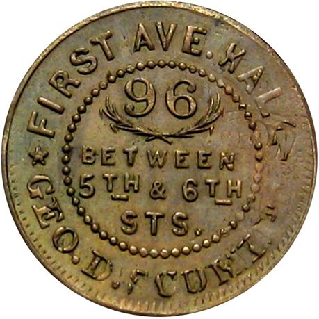 257  -  NY630BN-1ao R6 Raw MS62 Over Felix New York Civil War token