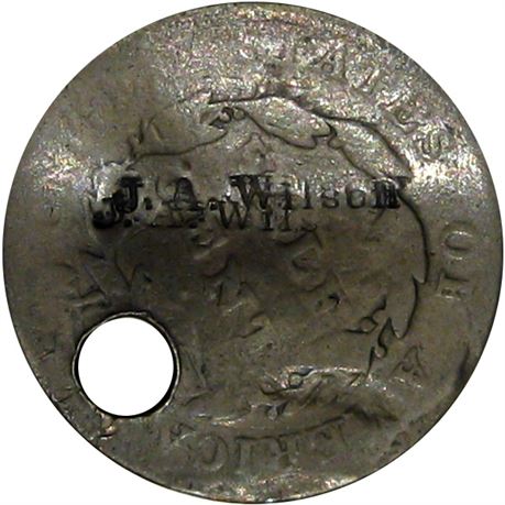 462  -  J. A. WILSON on reverse of 1825 Half Cent  Raw FINE