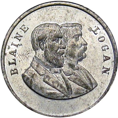 955  -  JGB 1884-05 WM  Raw MS63 James Blaine Political Campaign token