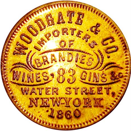 608  -  MILLER NY  334  Raw MS63 Coin Dealer New York City Merchant token